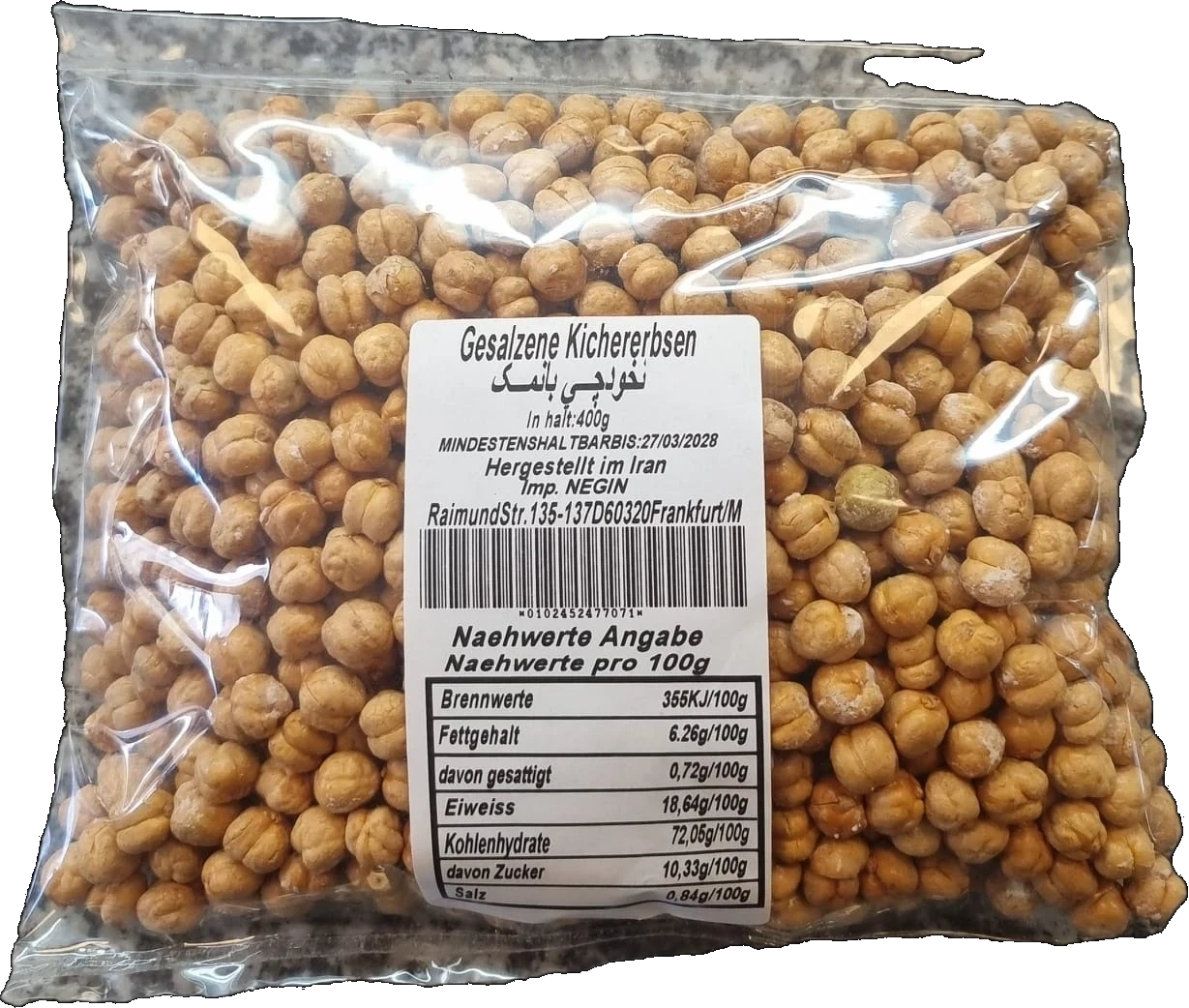 Gesalzene geröstete Kichererbsen 400 g