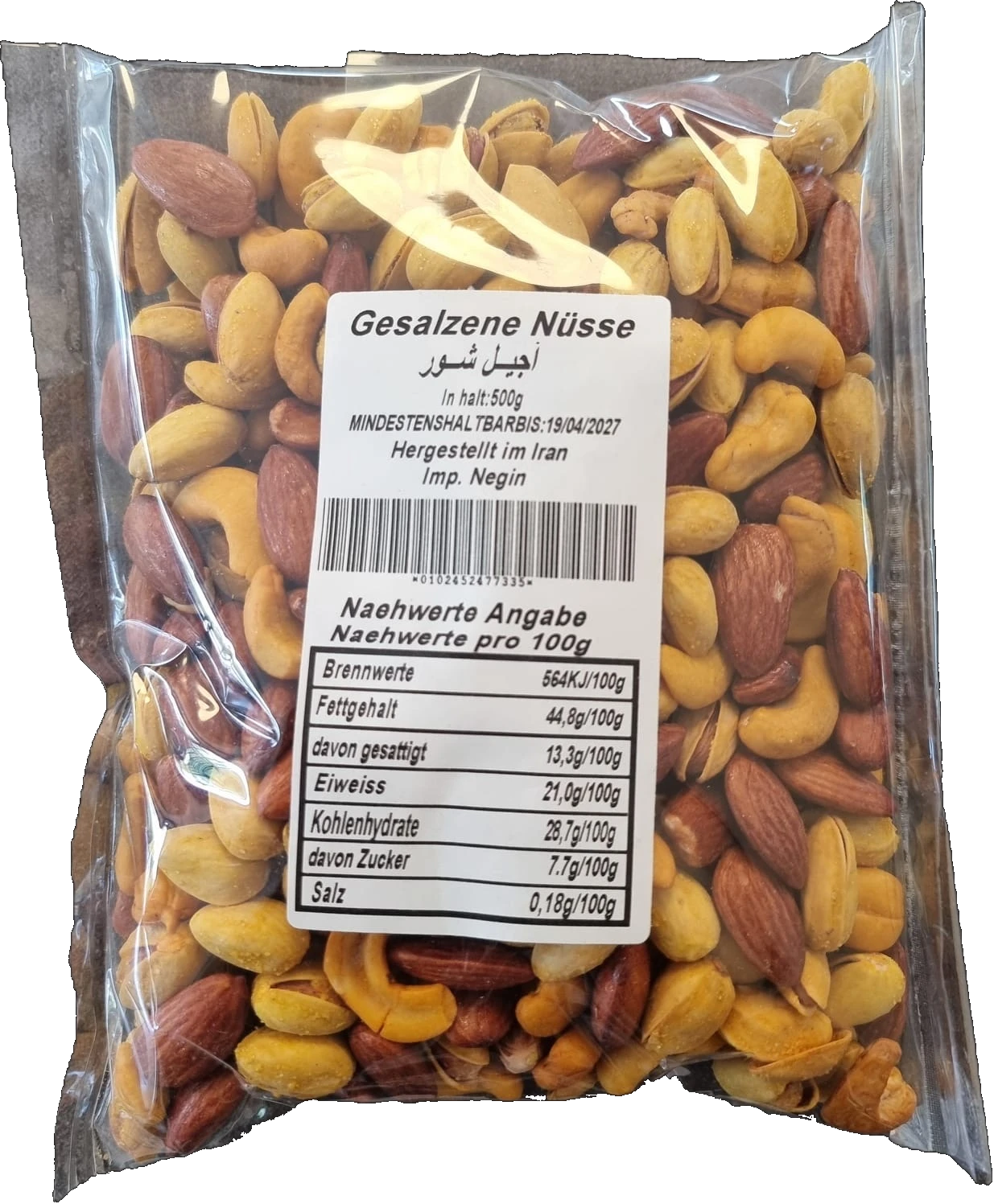 Gesalzene geröstete Nüsse mit Safran 500 g